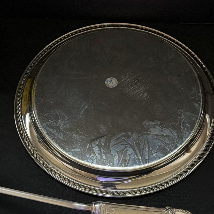 Silver-Tone Serving Tray, Ladle, and Yellow Glass Bottle - image 3 of 5