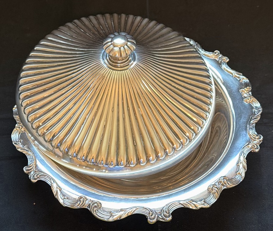 Silver-Tone Serving Trays, Bowl, and Covered Dish Set - image 6 of 6