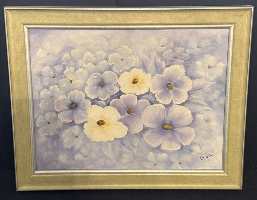 Framed Floral Painting Signed Olga - image 1 of 3