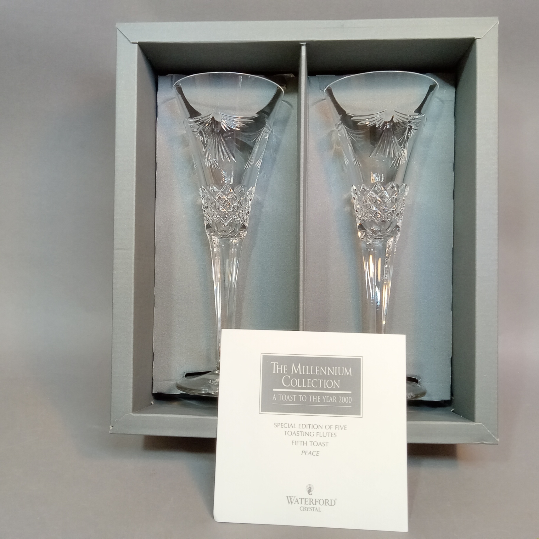 Waterford Millenium Toasting Flutes - Peace - image 3 of 7