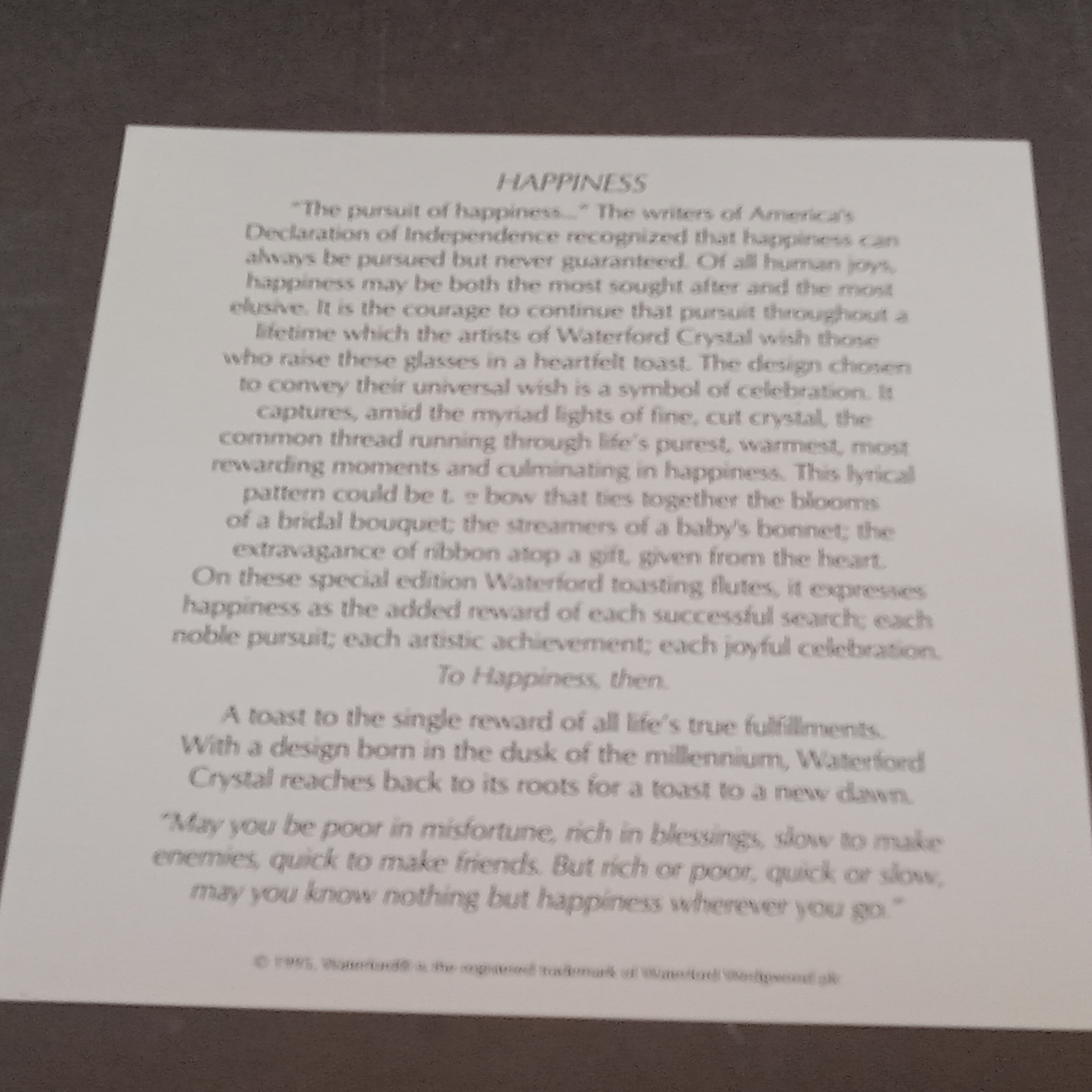 Waterford Millenium Toasting Flutes - Happiness - image 4 of 7