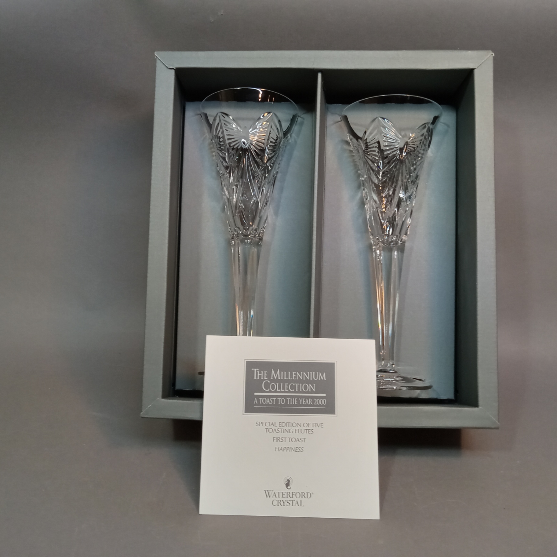 Waterford Millenium Toasting Flutes - Happiness - image 3 of 7