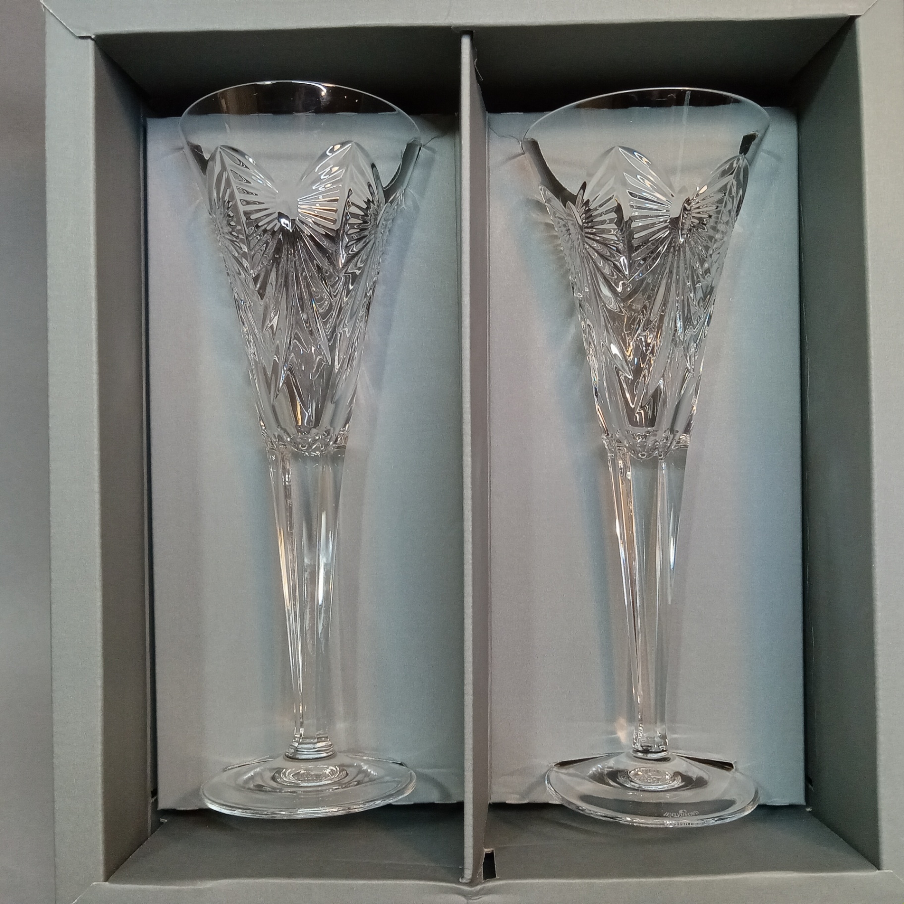 Waterford Millenium Toasting Flutes - Happiness - image 1 of 7