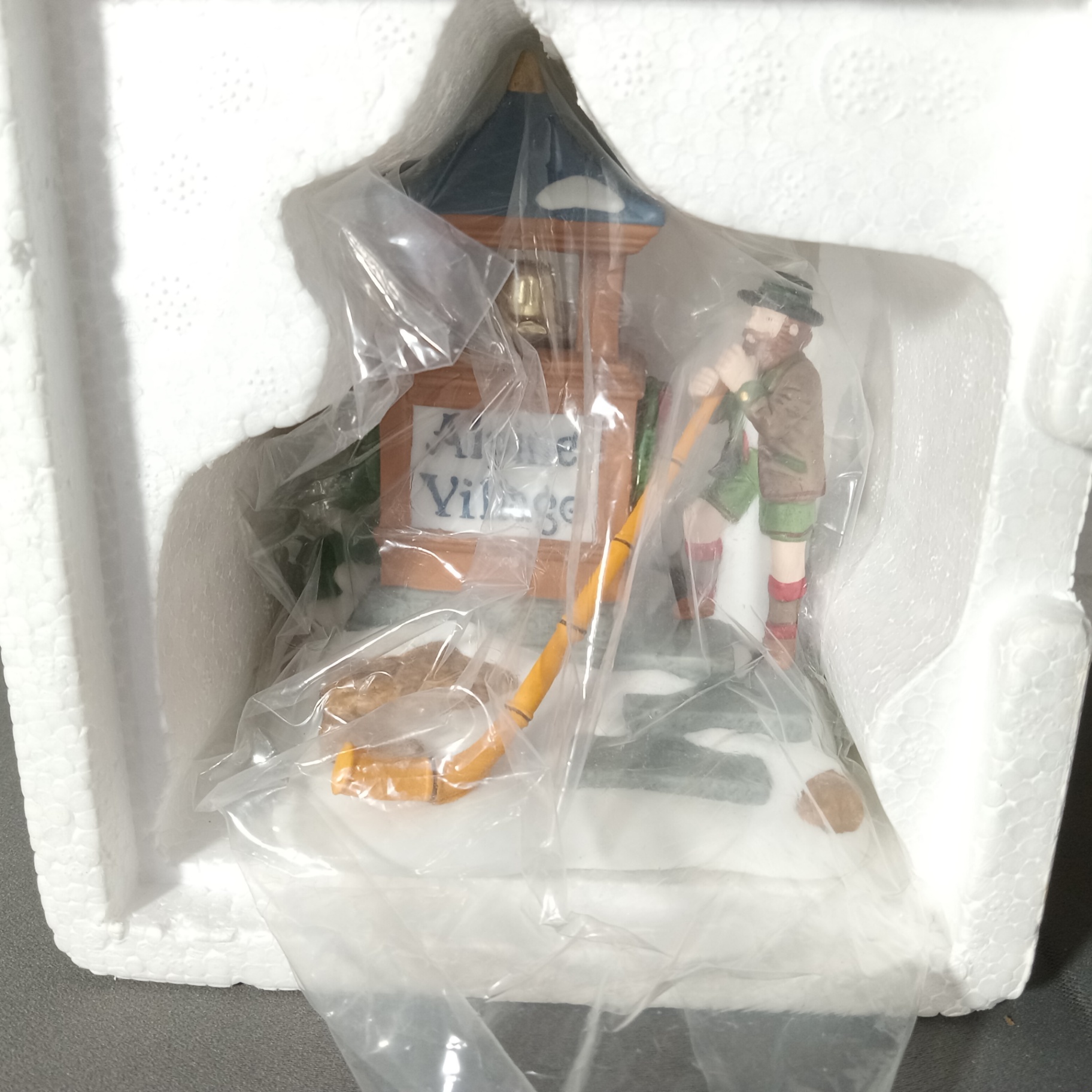  Dept. 56 Alpine Village Series - Alpenhorn Player + Sport Laden - image 3 of 7