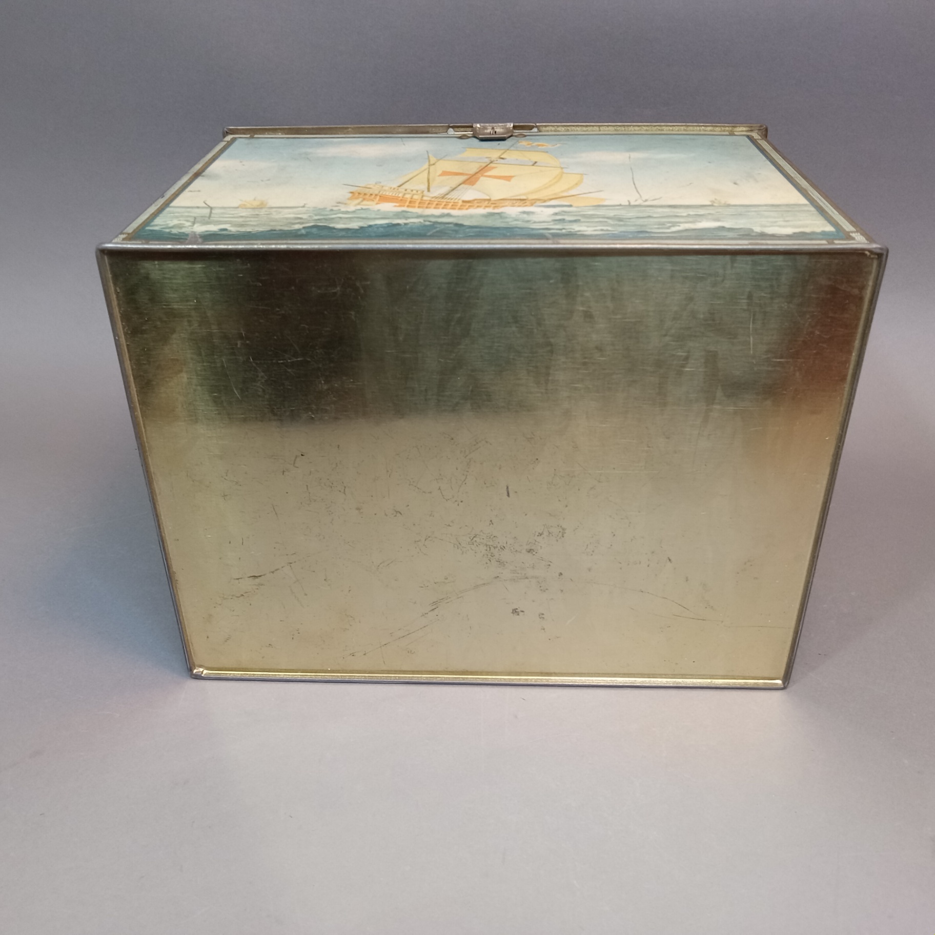 Vintage Biscuit Tin with Ships - image 11 of 12
