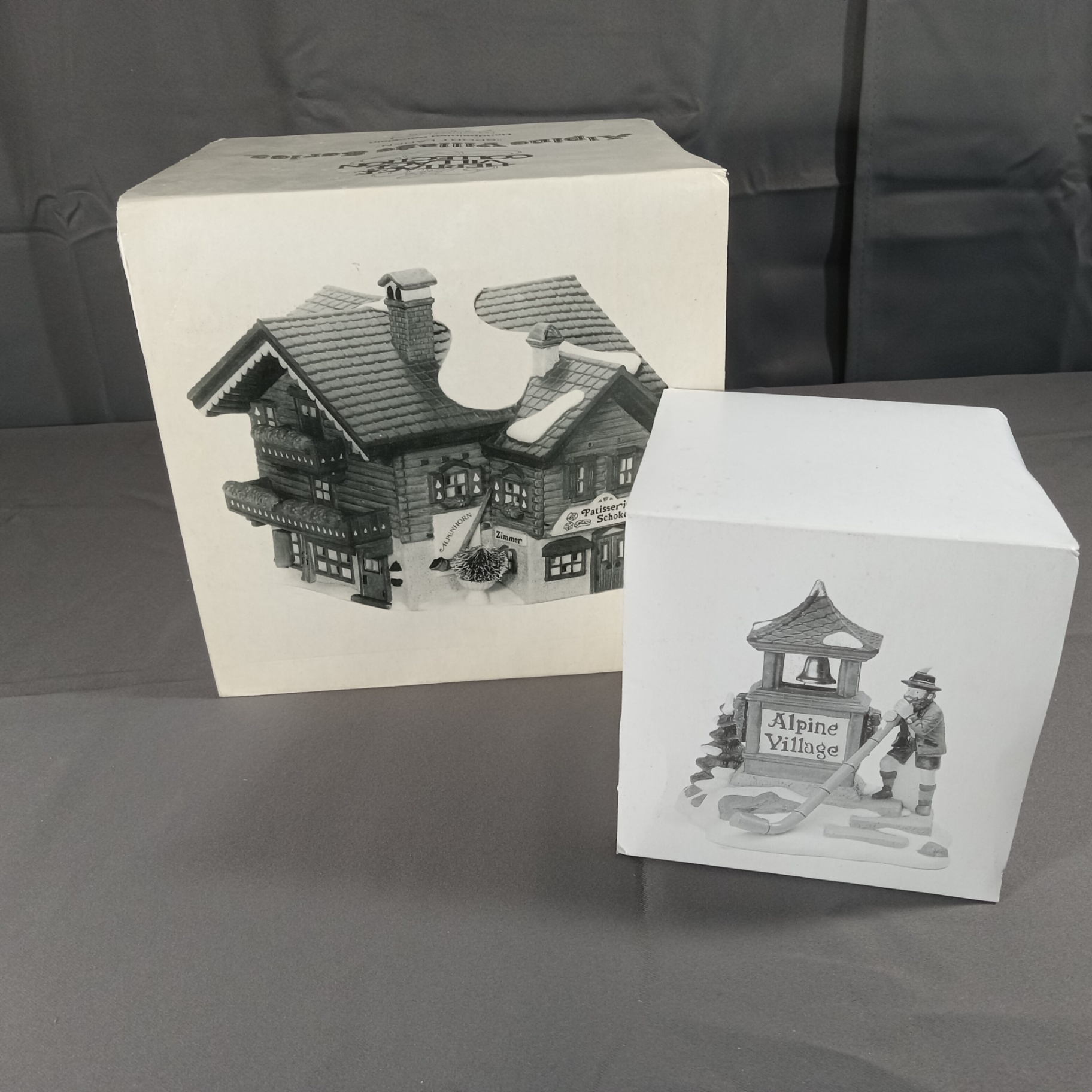  Dept. 56 Alpine Village Series - Alpenhorn Player + Sport Laden - image 1 of 7