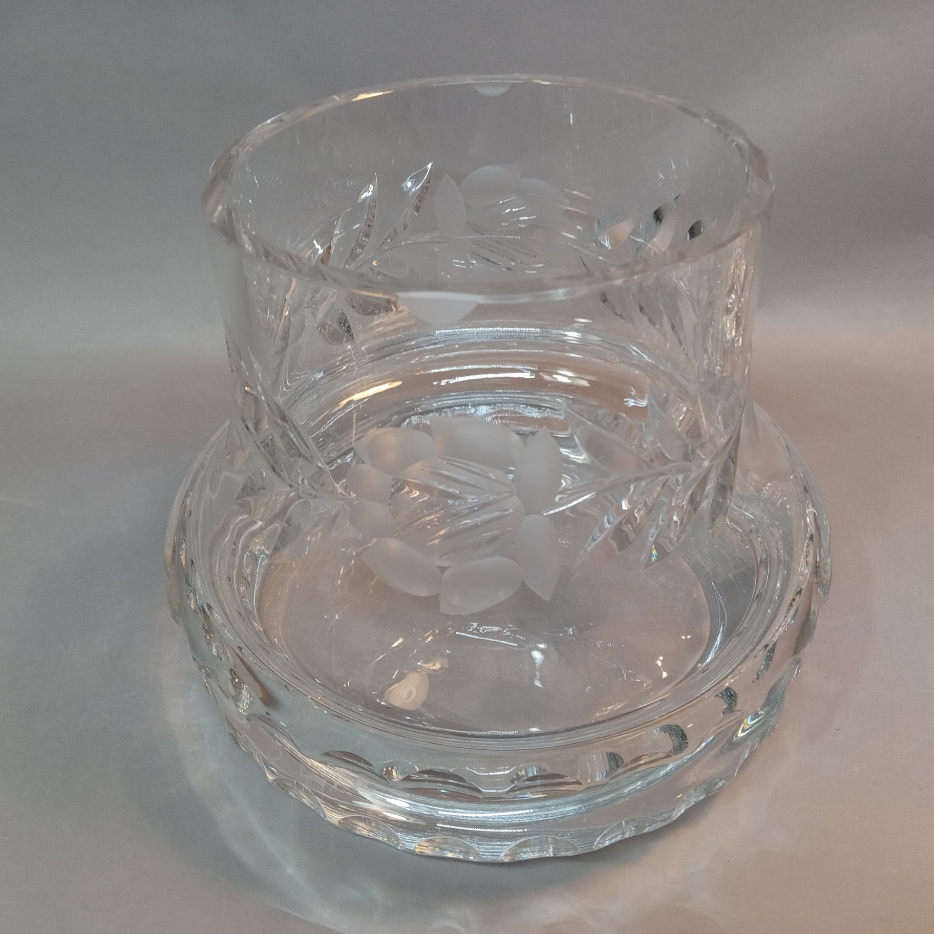German Crystal Punchbowl & Glasses - image 8 of 12