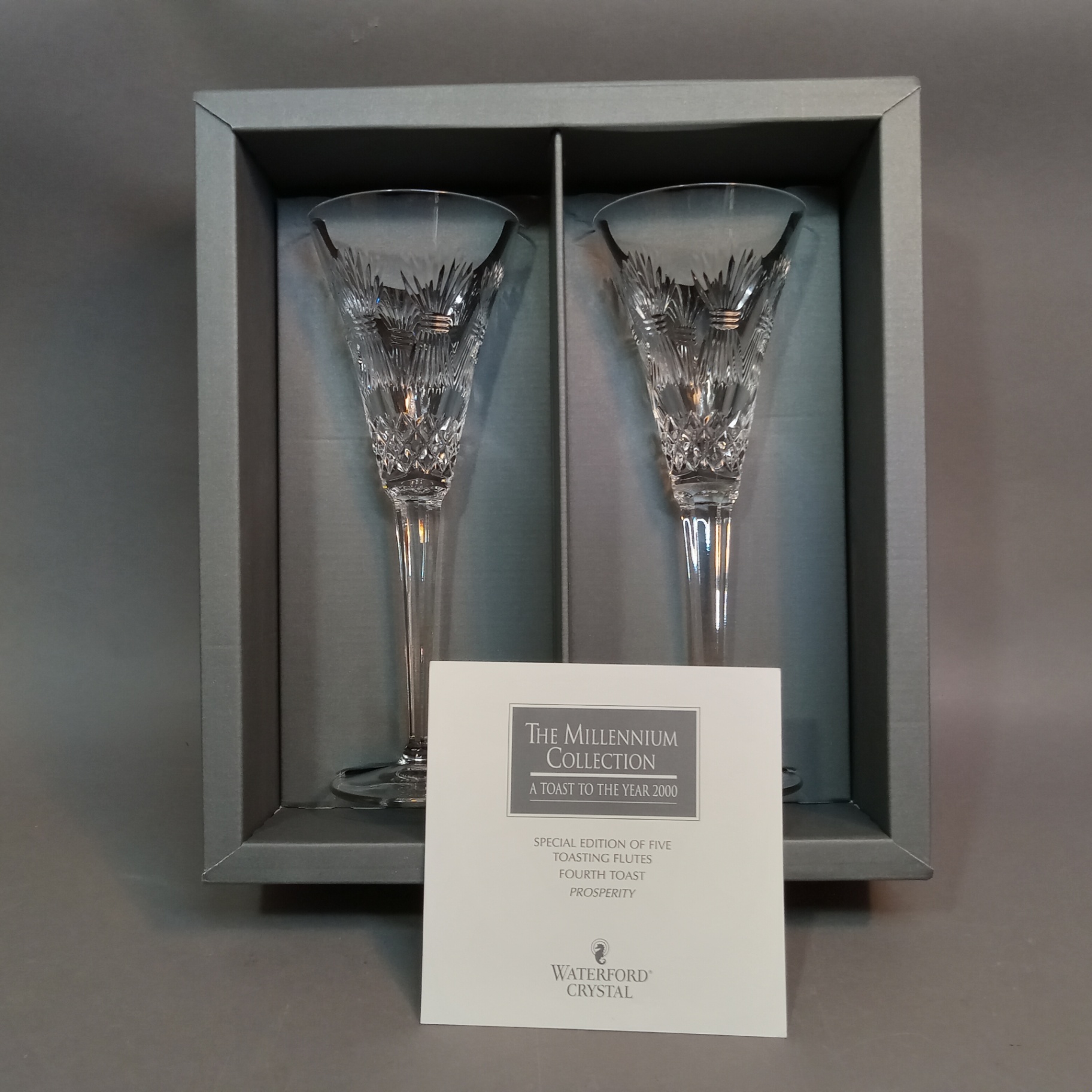 Waterford Millenium Toasting Flutes - Prosperity - image 3 of 8