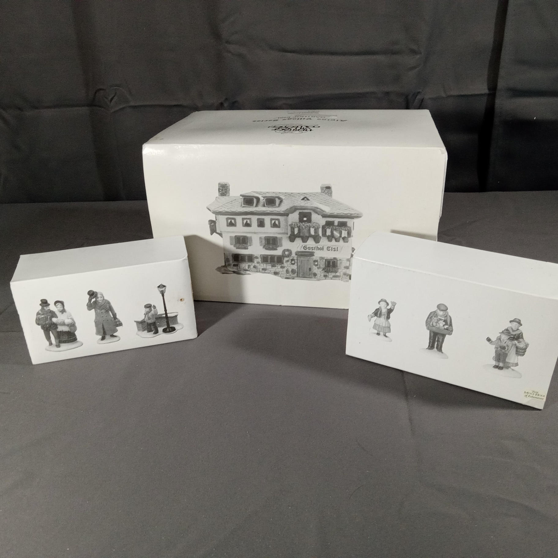  Dept. 56 Alpine Village Series - Toy Peddler, Christmas Carol Morning, + Gasthof Eisl - image 1 of 7