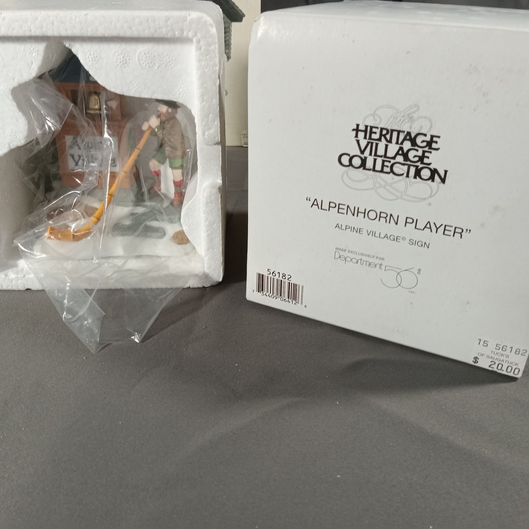 Dept. 56 Alpine Village Series - Alpenhorn Player + Sport Laden - image 2 of 7