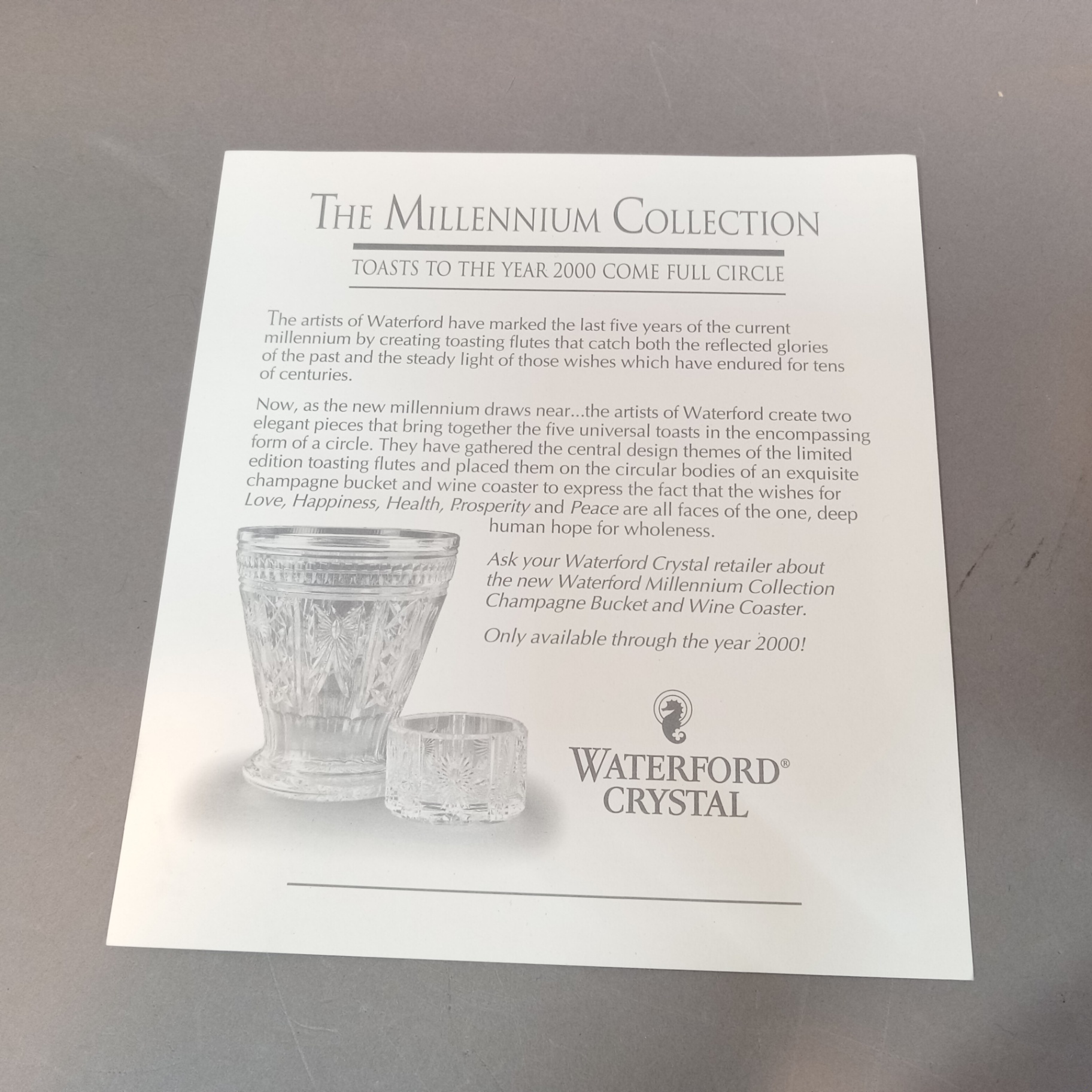 Waterford Millenium Collection Wine Coaster - image 2 of 10