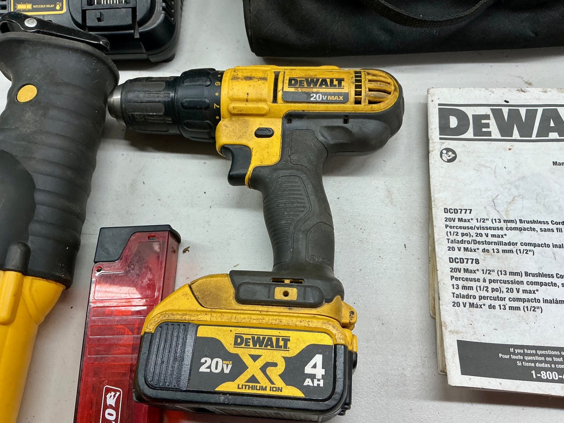 DeWalt 20V Max cordless drill and reciprocating saw kit with batteries and accessories - image 2 of 6