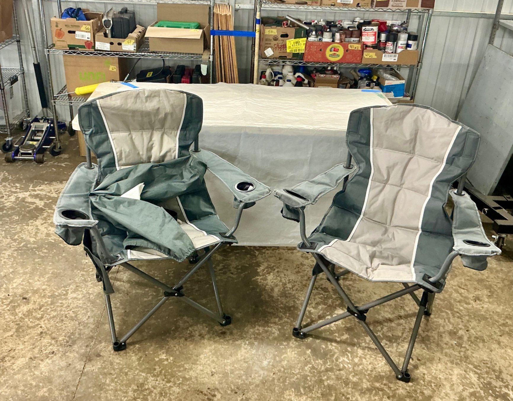 Two folding camping chairs with carry bag - image 1 of 4