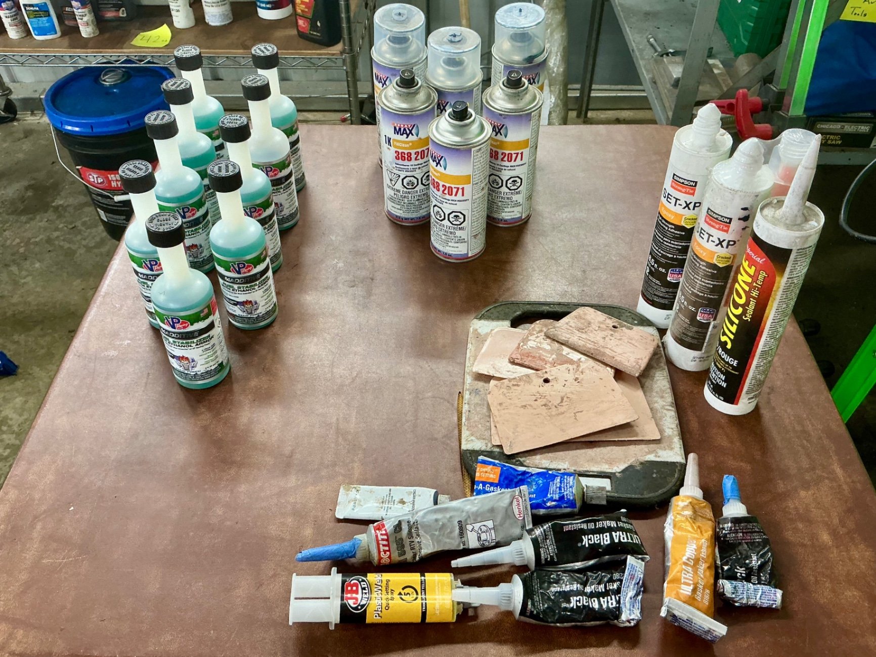 Assorted automotive maintenance fluids, sealants, and cleaners - image 1 of 7
