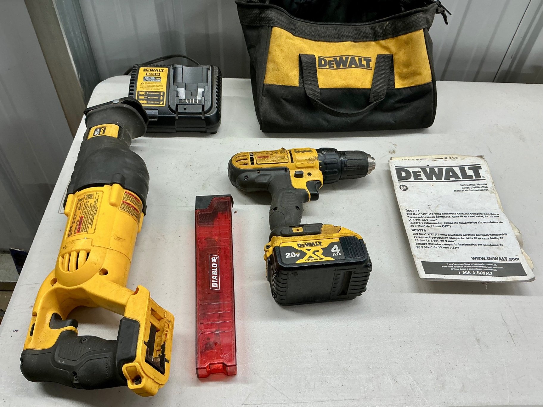 DeWalt 20V Max cordless drill and reciprocating saw kit with batteries and accessories - image 1 of 6