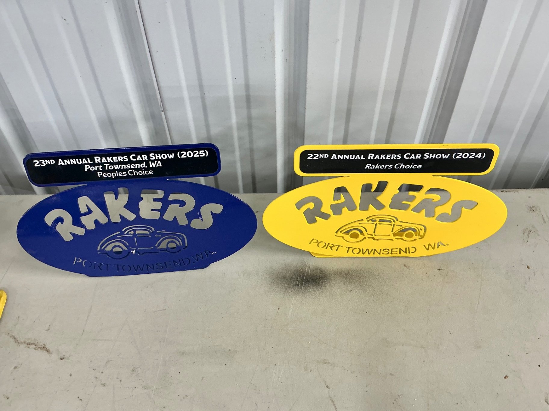 Racers memorabilia signs and a Mario Andretti decorative panel - image 2 of 6