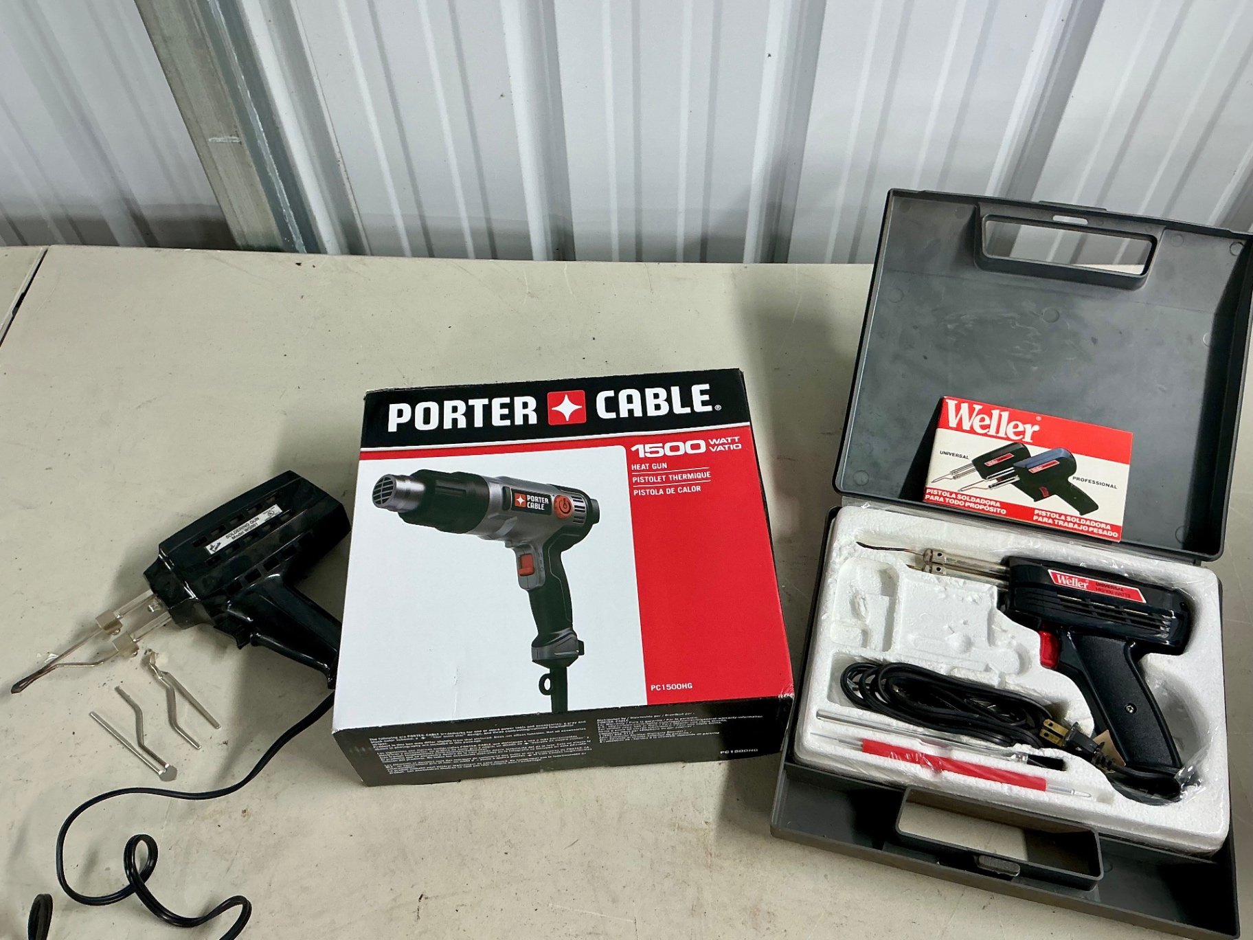 Porter-Cable heat gun and Weller soldering gun with accessories - image 1 of 4