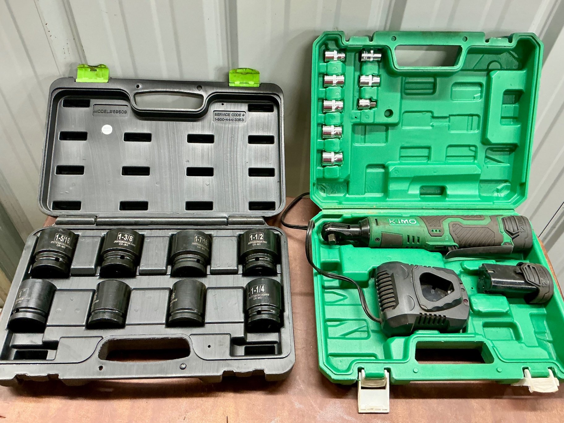 Kimo Cordless electric Ratchet and Pittsburgh Pro socket set - image 1 of 4