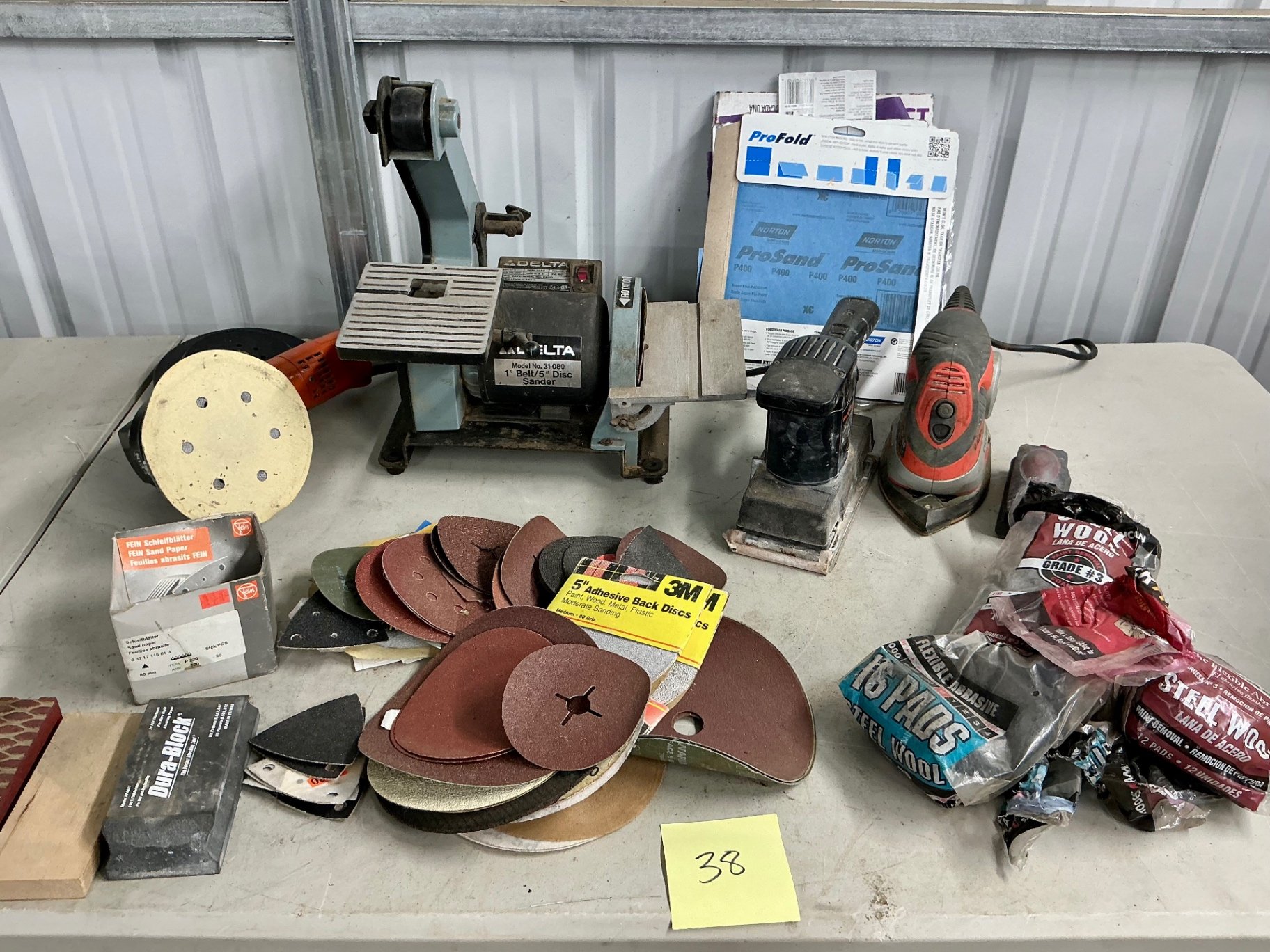 Delta belt/disc sander with assorted sanding discs and power tools - image 1 of 6