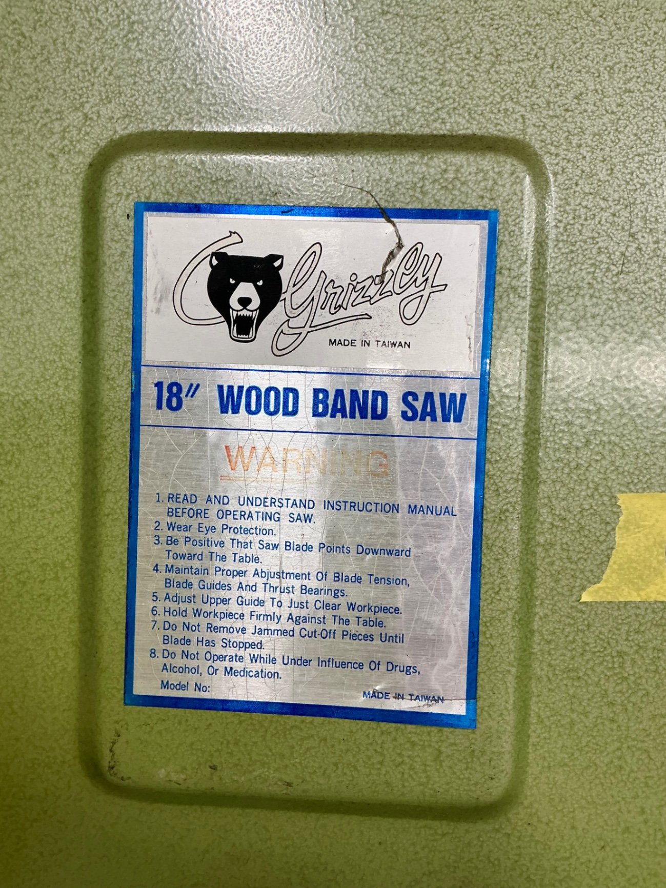 Grizzly 18-Inch Wood Band Saw - image 5 of 11
