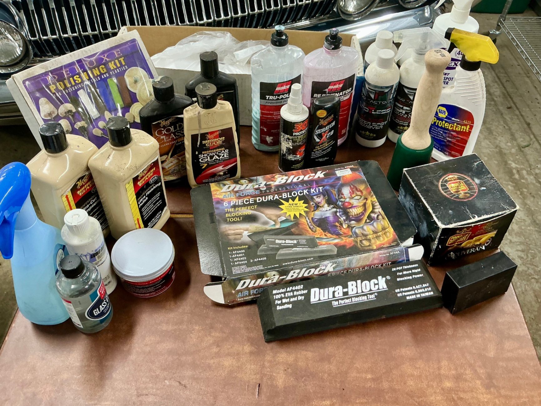 Assorted automotive detailing products and Dura-Block kit - image 1 of 8