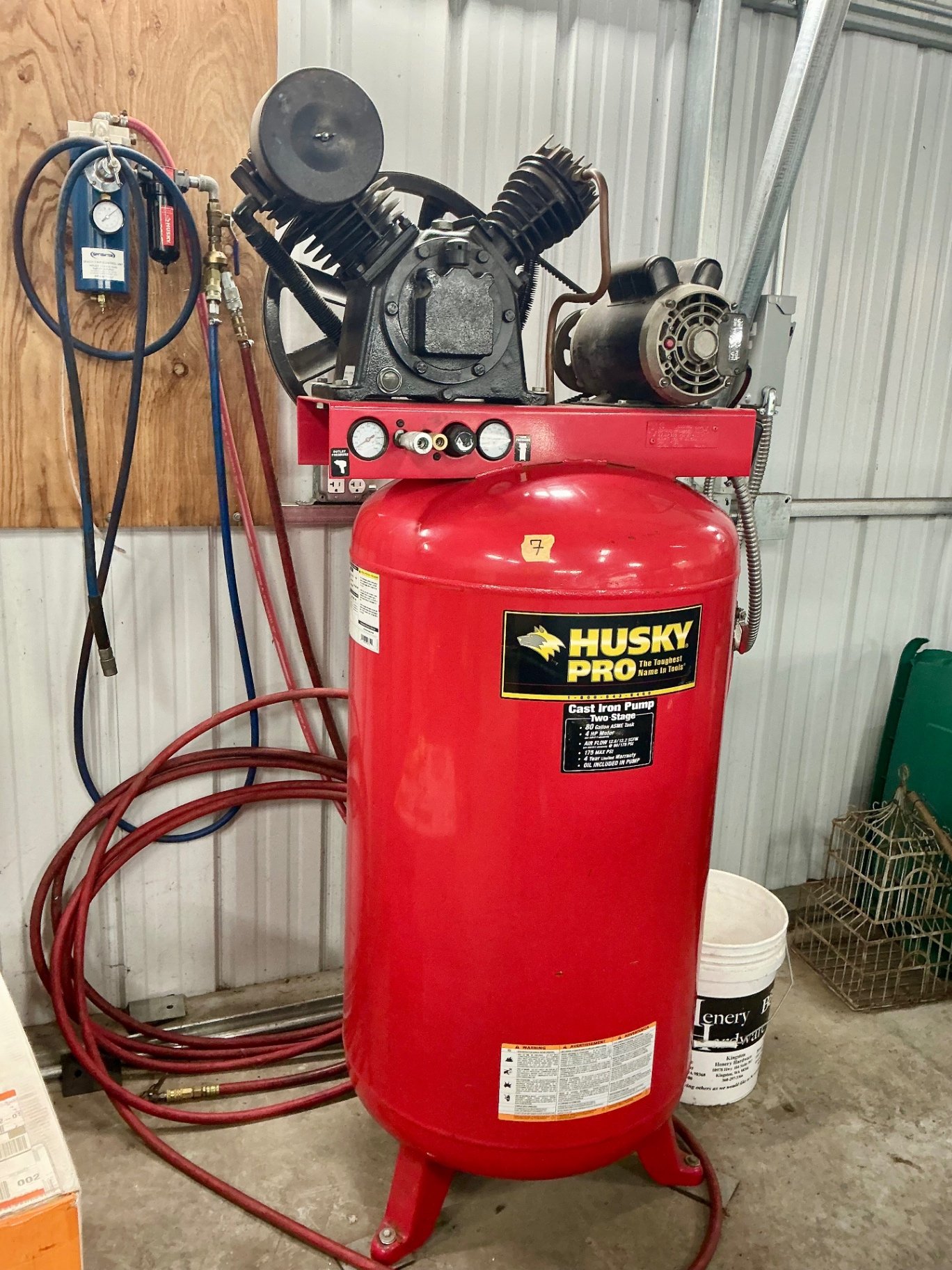Husky Pro 80-Gallon Cast-Iron Two-Stage Air Compressor - image 1 of 5