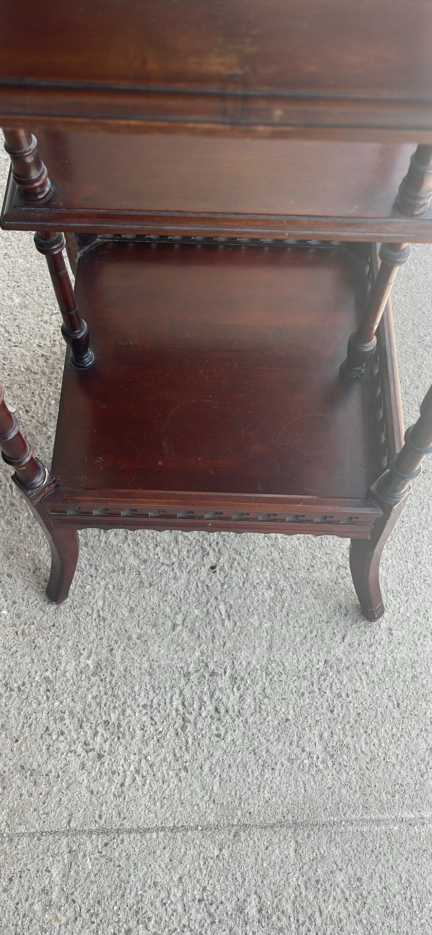 Vintage Wooden Accent Side Table with Shelves - image 7 of 7