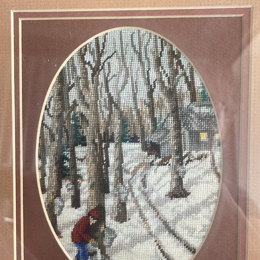 French Silk Tapestry By A. Perez, Petit Point Needlepoint And Metal Picture Frame - image 9 of 21