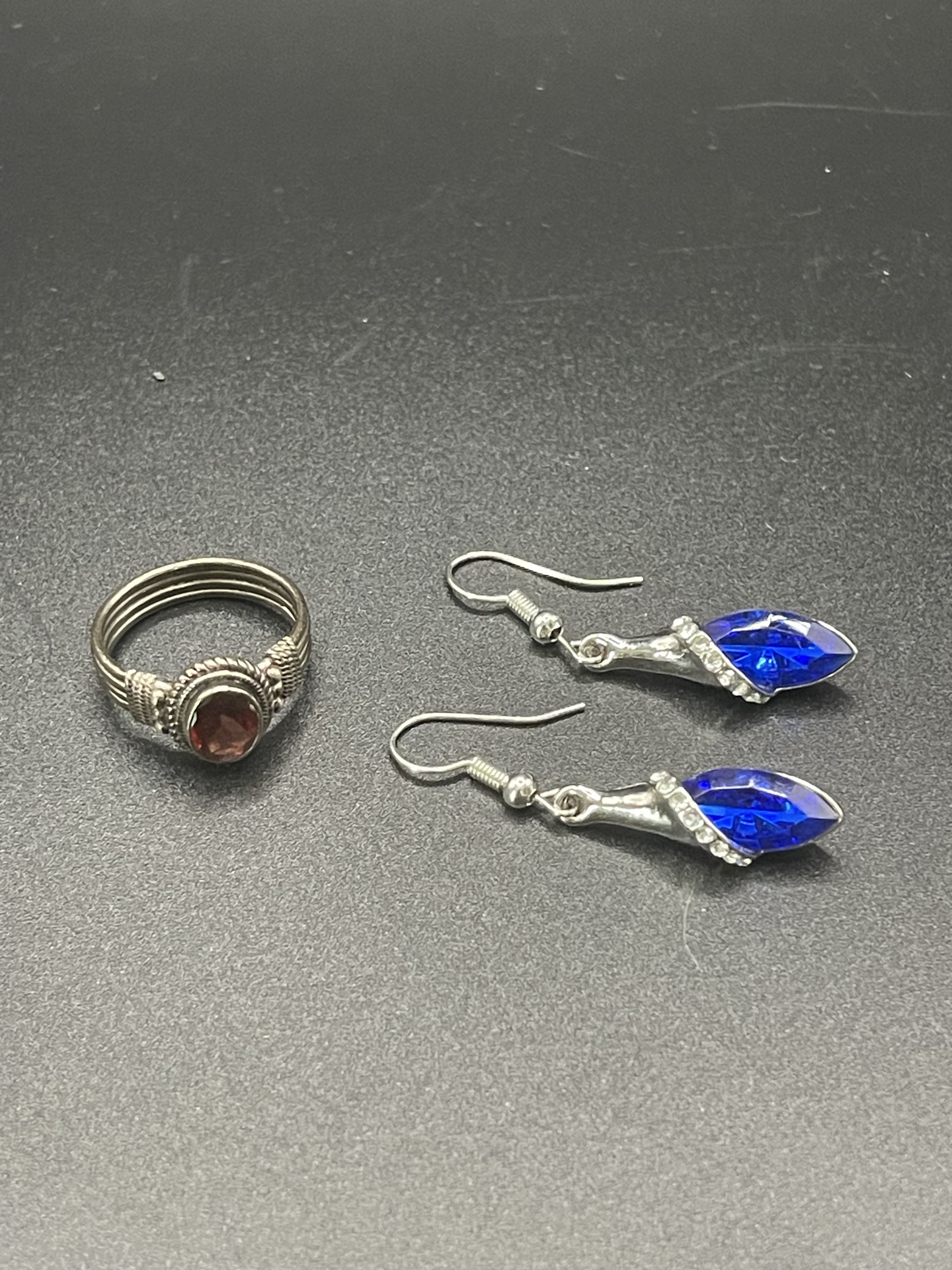 Earrings And Silver Ring - image 1 of 3