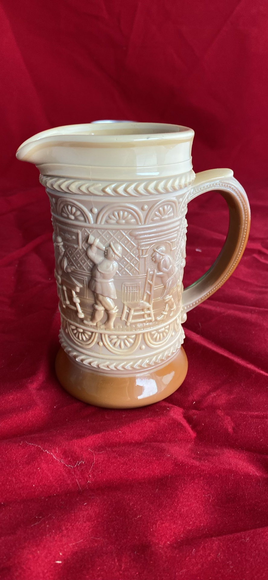 Vintage Chocolate Slag Glass Steins, Pitcher and Spooner - image 12 of 14