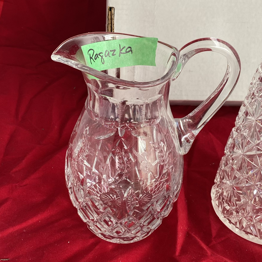 Waterford Alana Crystal Vase, Thomas Webb Water Pitcher and Rogasksa Pitcher - image 3 of 15