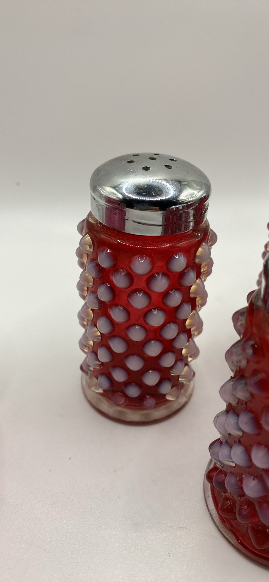 Fenton Cranberry Hobnail S&P Shakers And Small Pitcher - image 5 of 10