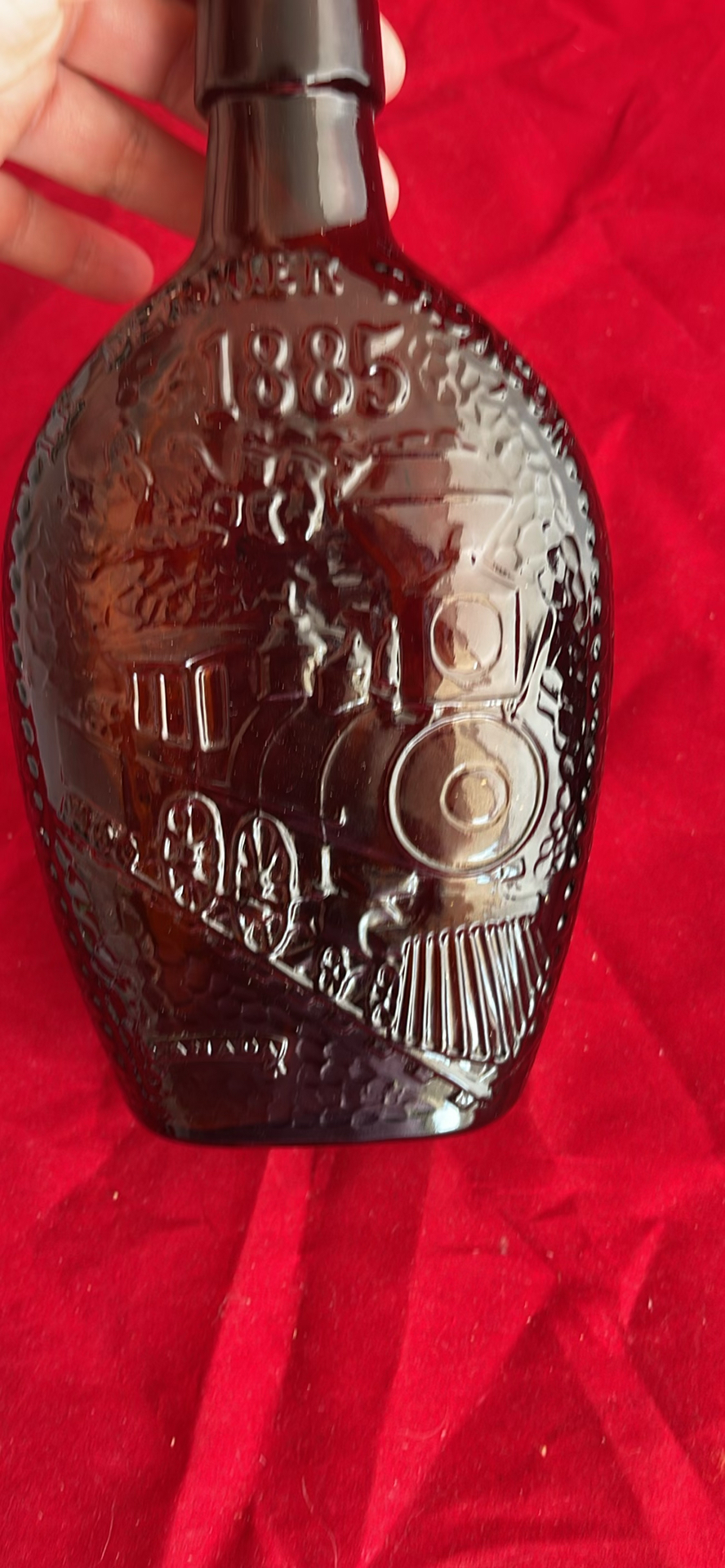 St Clair Amber Glass Bottle And Glass Vase/Goblet With Hearts - image 8 of 9