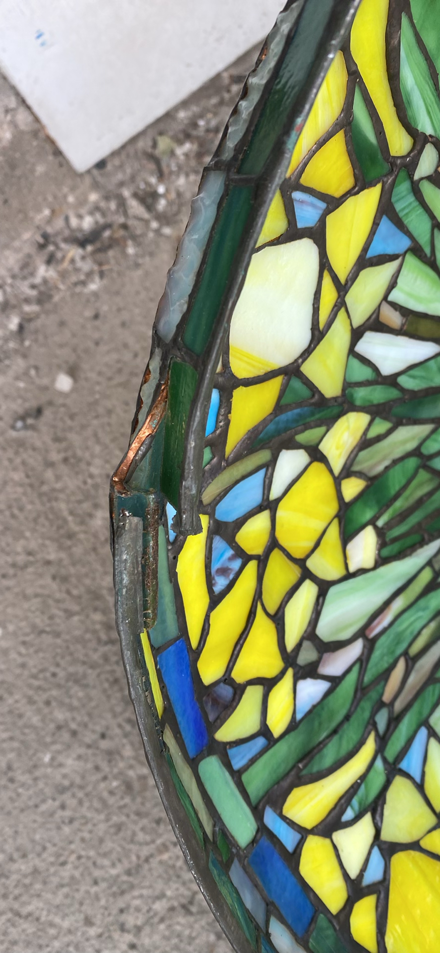 Tiffany Style Lamp Fixture and Stained Glass Exit sign - image 7 of 8