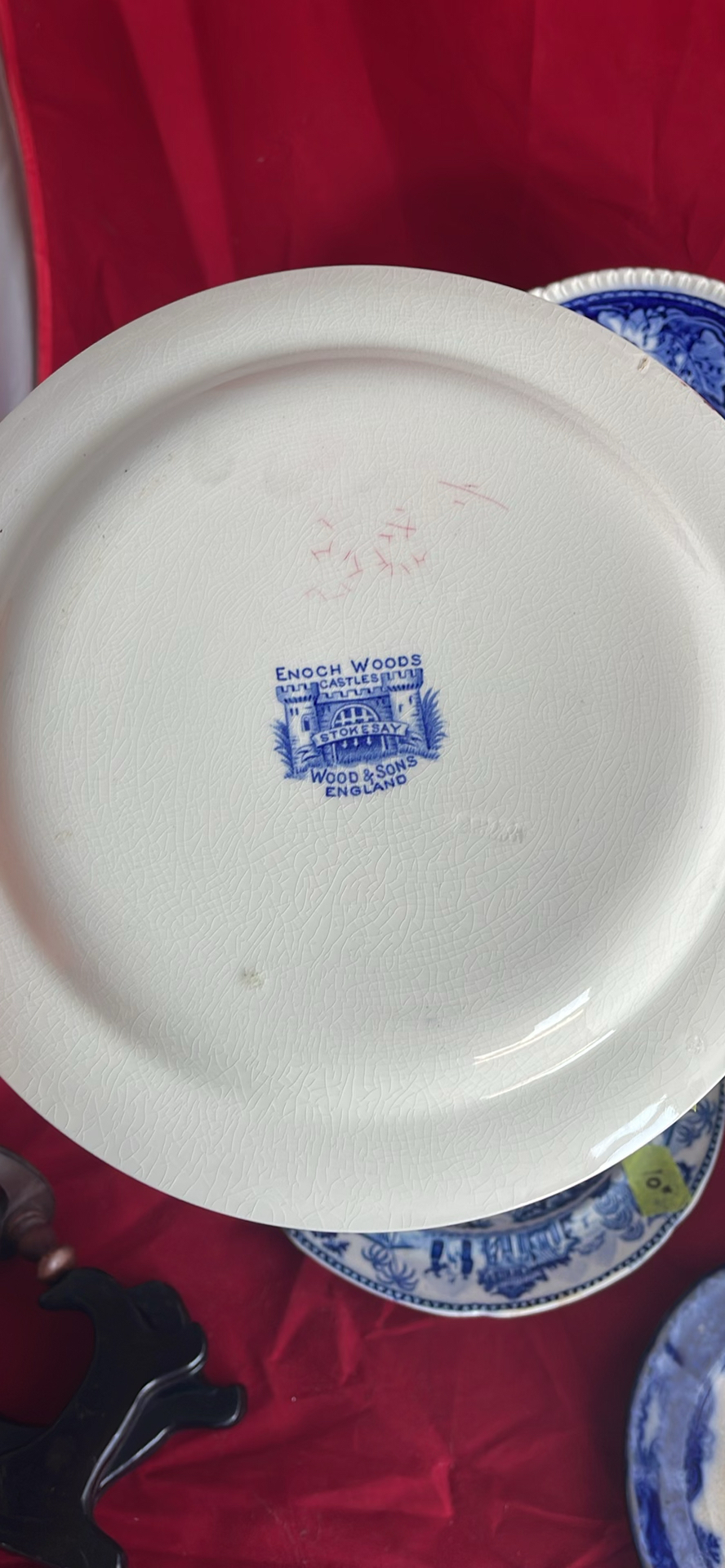7 Antique Plates Including 2 Formosa And Spode 1815 Plate With Elephant  And Wooden Stands - image 7 of 22