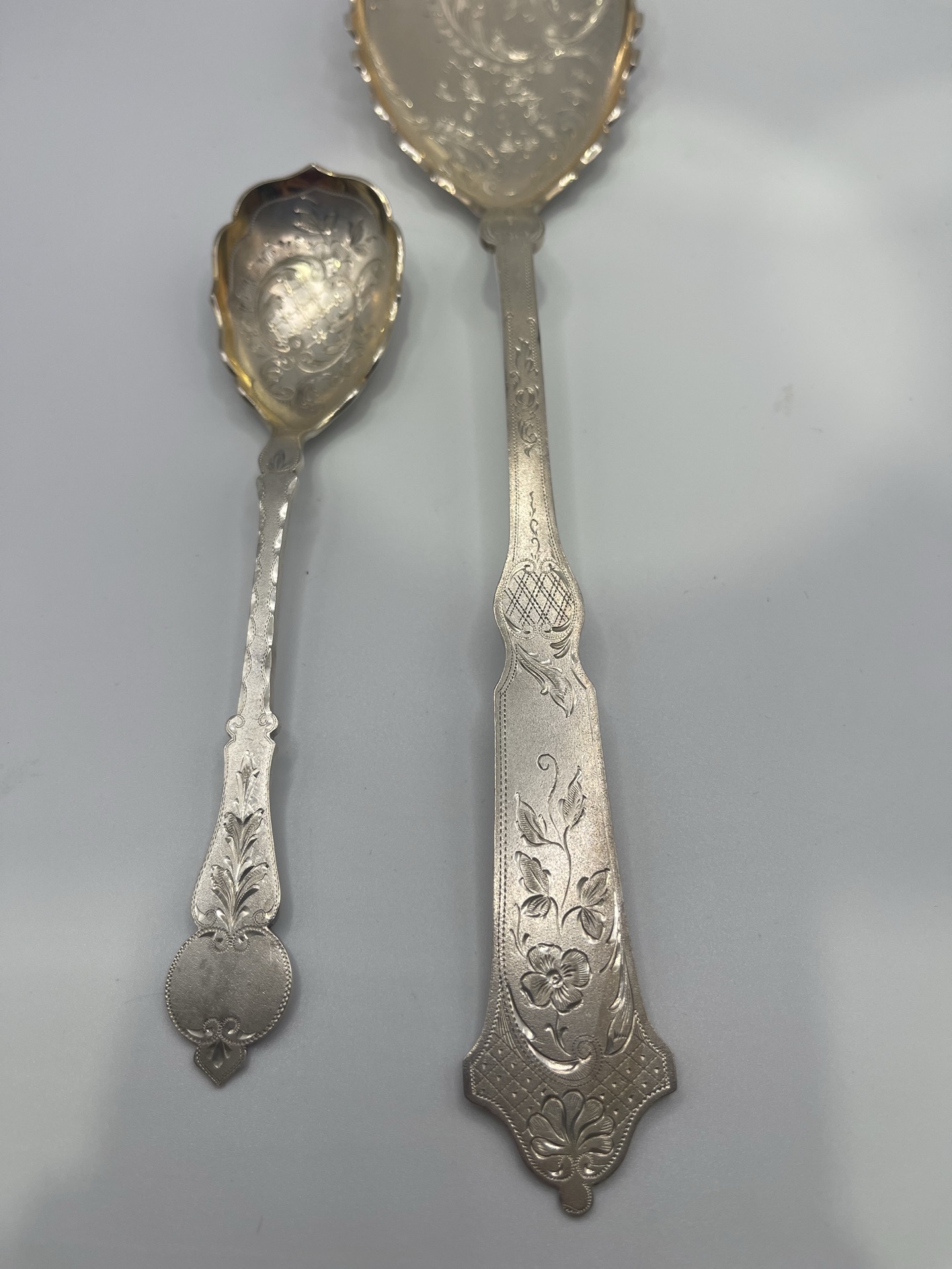 Danish Silver Antique engraved Spoons - image 2 of 12