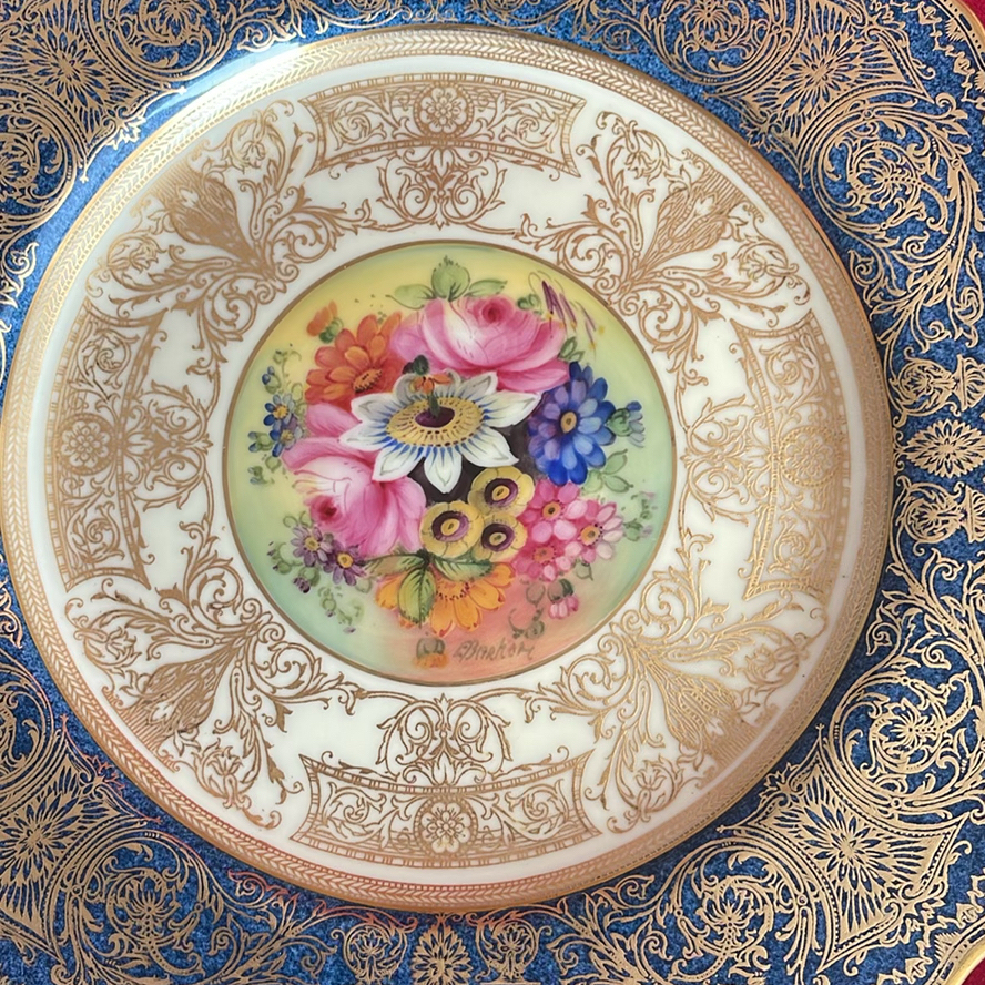 Vintage Royal Worcester 1941 22k Gold Border Square Plates (3) - image 8 of 11