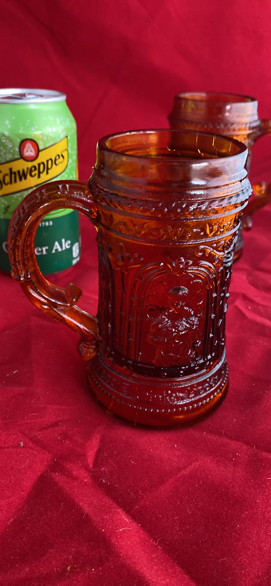 Vintage Chocolate Slag Glass Steins, Pitcher and Spooner - image 8 of 14