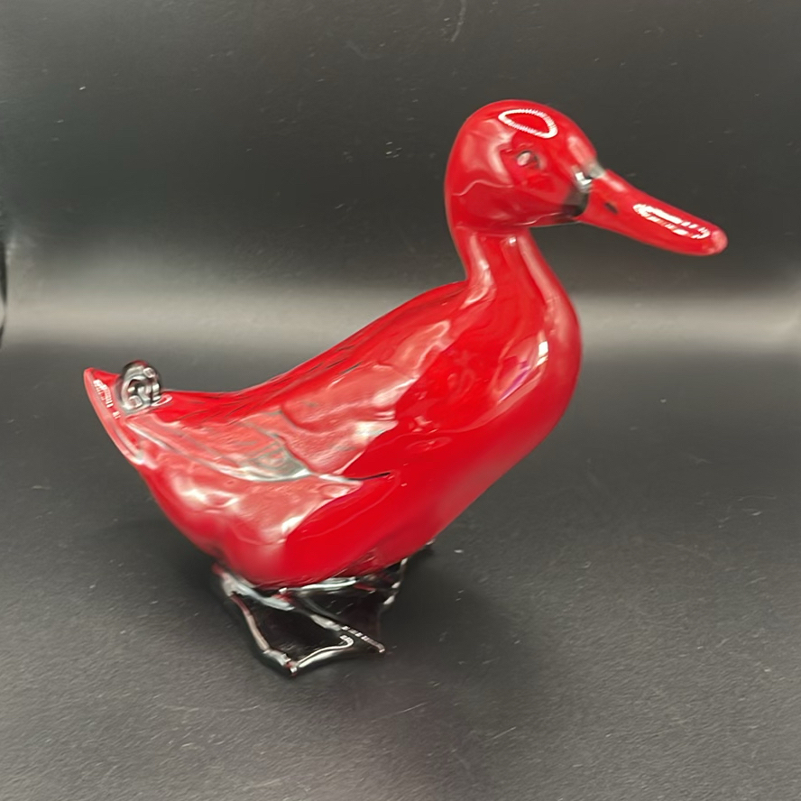 Royal Doulton Flambe Duck and Red Glass Paperweight - image 6 of 9