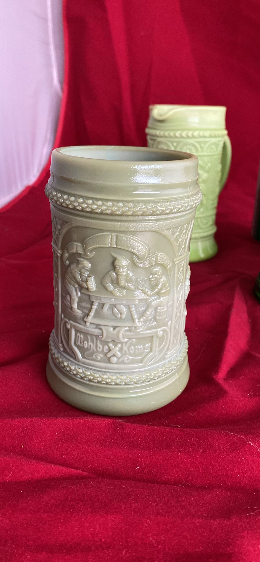 Slag Glass Beer Steins And Pitcher Stein - image 3 of 16