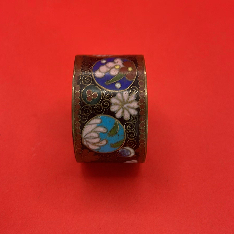Cloisonné Decorative Items Including Horse Figurine, Teapot, Box, and Napkin Ring - image 10 of 15