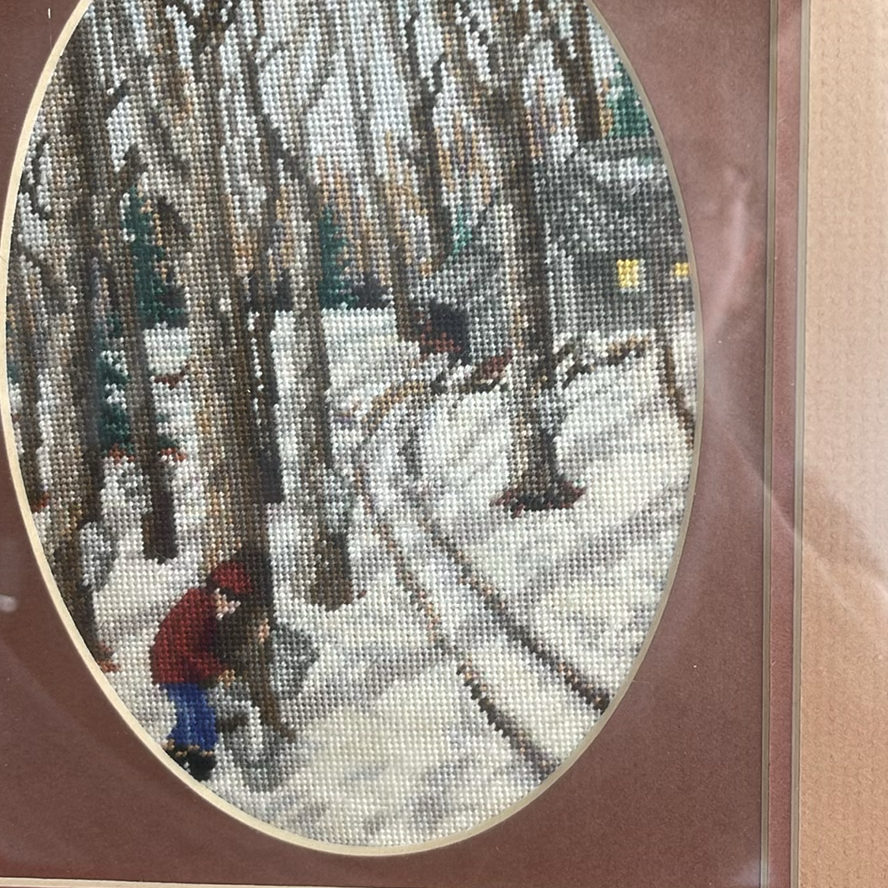 French Silk Tapestry By A. Perez, Petit Point Needlepoint And Metal Picture Frame - image 8 of 21