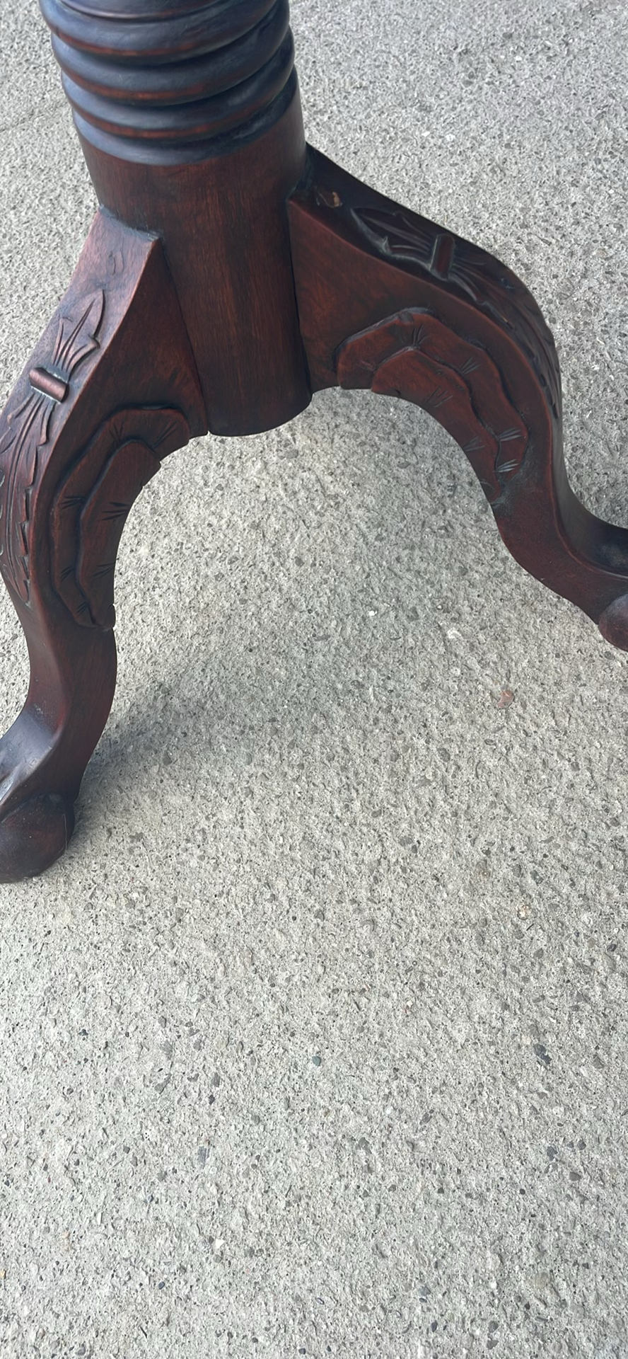 Carved Wooden Pedestal Plant Stand - image 6 of 6