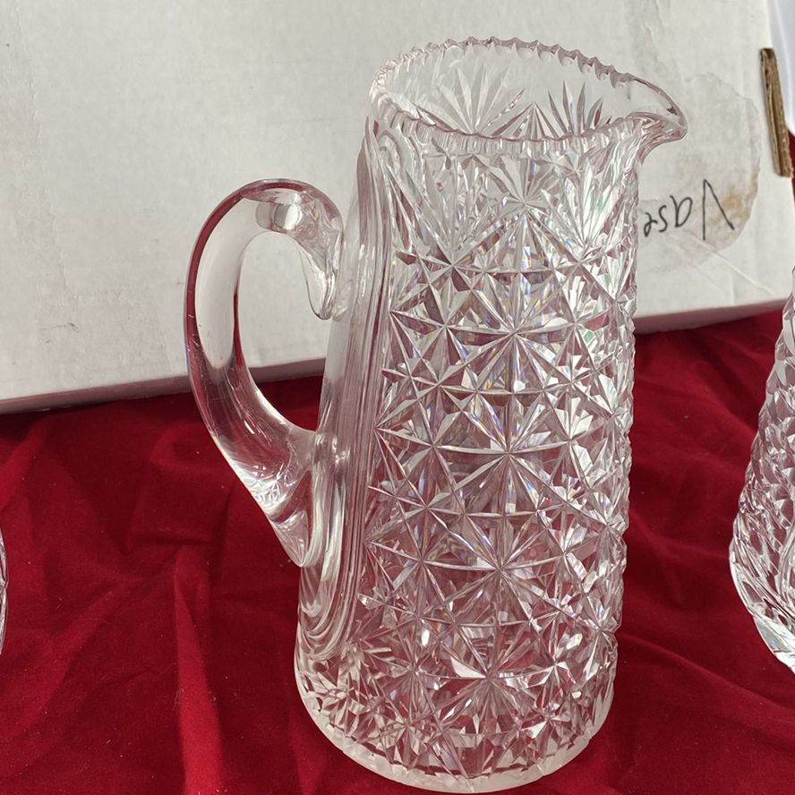 Waterford Alana Crystal Vase, Thomas Webb Water Pitcher and Rogasksa Pitcher - image 8 of 15