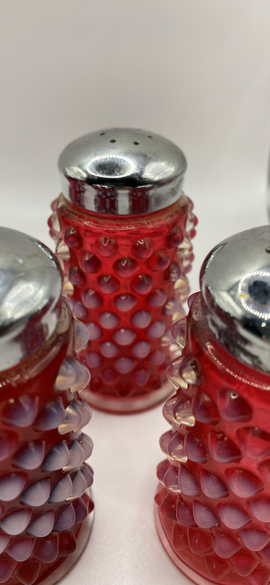 Fenton Cranberry Hobnail S&P Shakers And Small Pitcher - image 9 of 10