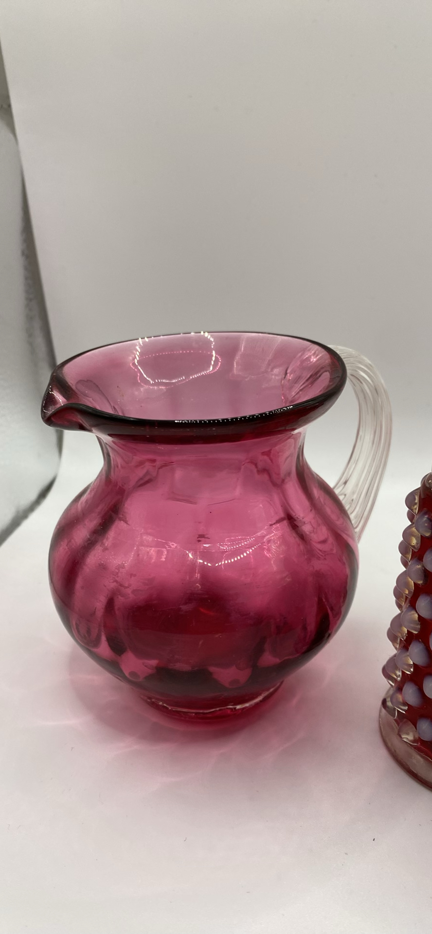 Fenton Cranberry Hobnail S&P Shakers And Small Pitcher - image 3 of 10