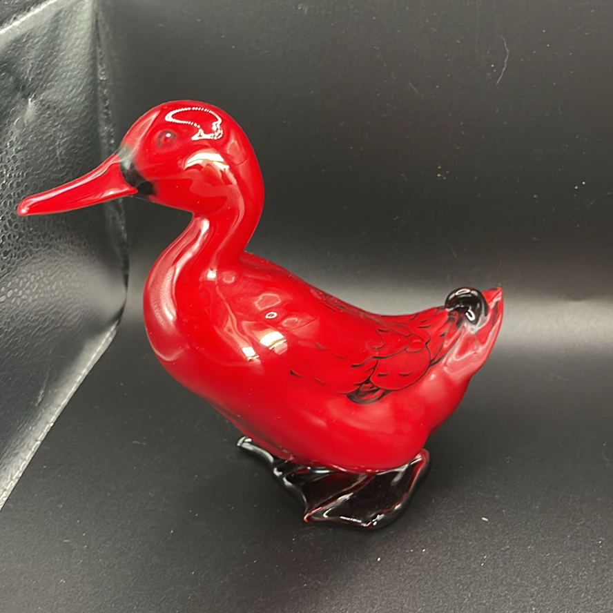 Royal Doulton Flambe Duck and Red Glass Paperweight - image 5 of 9