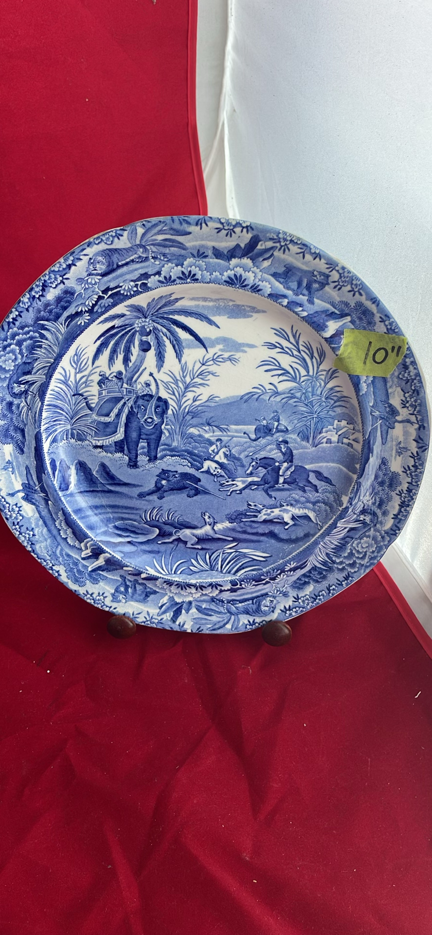 7 Antique Plates Including 2 Formosa And Spode 1815 Plate With Elephant  And Wooden Stands - image 19 of 22