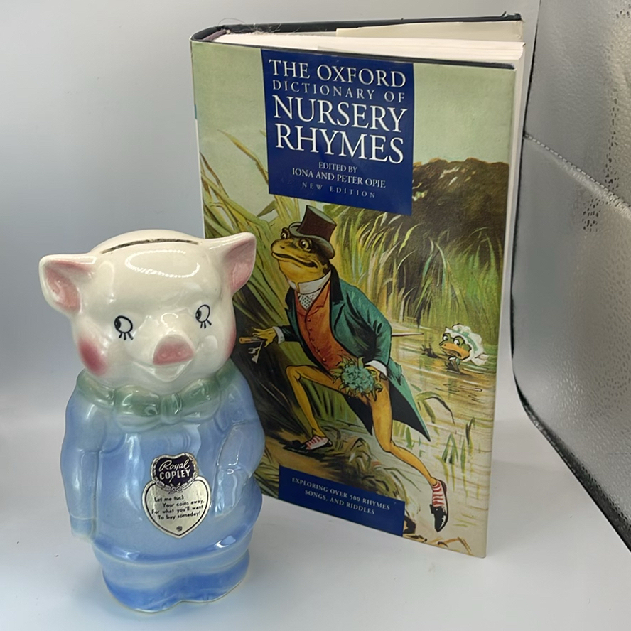 Royal Copley Piggy Bank And Oxford Dictionary Of Nursery Rhymes - image 2 of 10