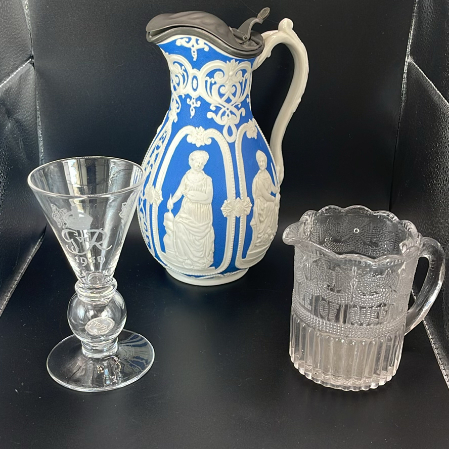 Antique Pitcher And Glasses - image 1 of 22
